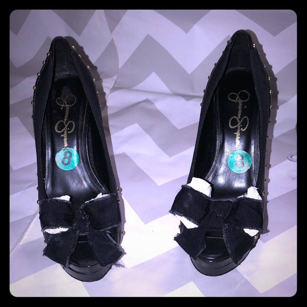 Jessica Simpson Bow Studded Heels Sz 8